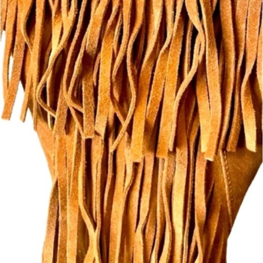 Sam Edelman Utah Tan Suede Fringe Moccasin Boots 6.5